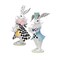 12" Assorted Brunch Bunny - Boy/Girl Resin & Fabric in White/Black and Pastel - Easter Rabbit Decor (MT25740)